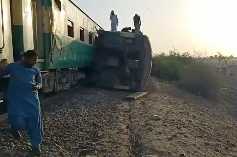 Two express trains crashed in southern Pakistan on Monday, killing 30 people with more feared dead, authorities said, as rescuers worked to remove survivors and bodies from the wreckage. AP Photo