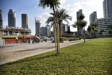 Green fields have popped up around the Marina. Shruti Jain / The National