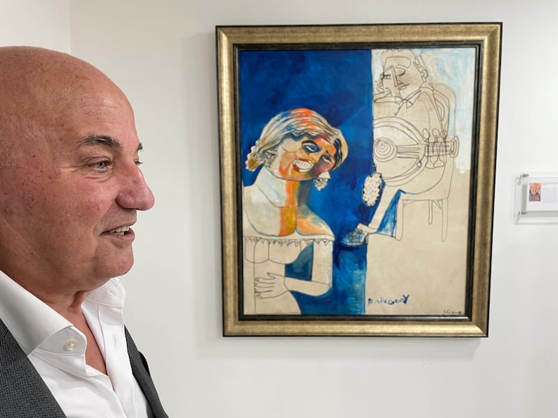 A work by prominent Egyptian painter George Bahgoury. Khaled Yacoub Oweis / The National
