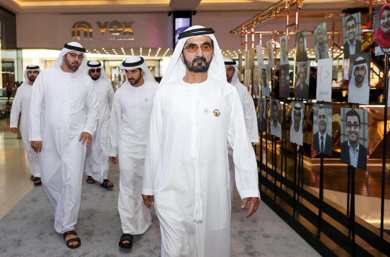 Mohammed bin Rashid celebrates participants in "One Million Arab Programmer" program. WAM