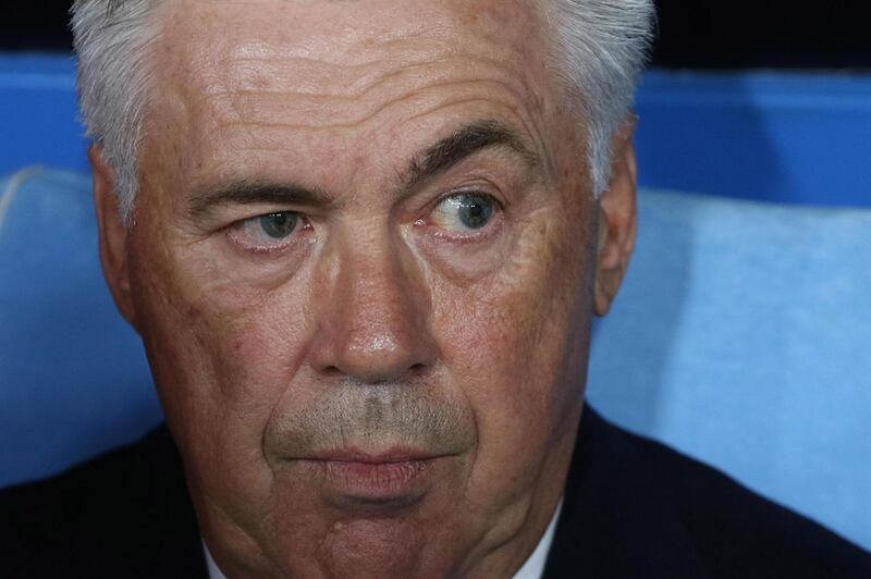 Napoli coach Carlo Ancelotti looks. EPA