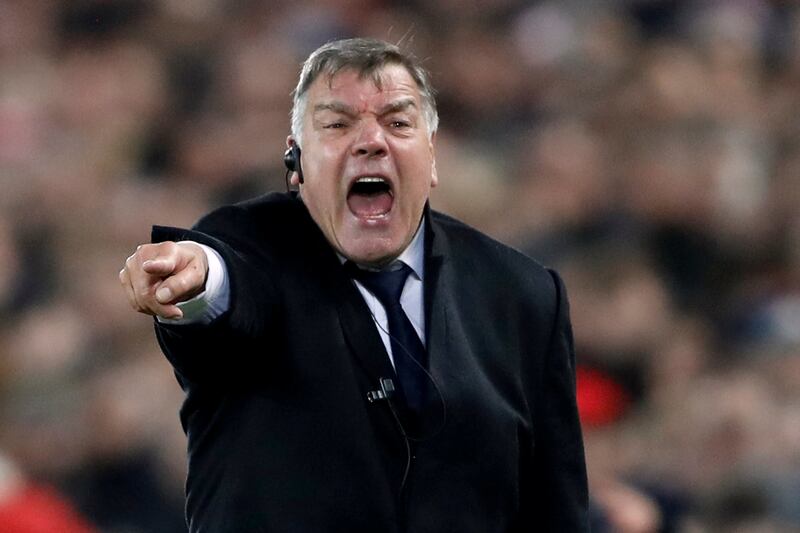 FILE PHOTO: Soccer Football - FA Cup Third Round - Liverpool vs Everton - Anfield, Liverpool, Britain - January 5, 2018   Everton manager Sam Allardyce reacts   Action Images via Reuters/Carl Recine/File Photo