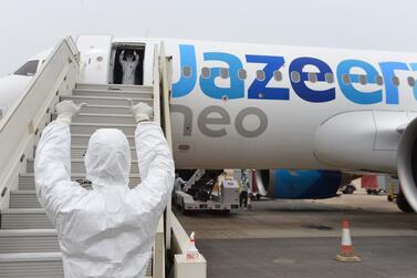 Jazeera Airways said its strong financial reserves enable the Kuwait-based airline to withstand difficult conditions for at least another two years after the Covid-19 pandemic impacted its bottom line. Courtesy Jazeera Airways