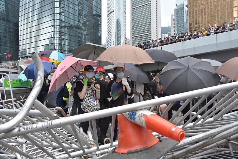 Protesters occupy the roads. AFP