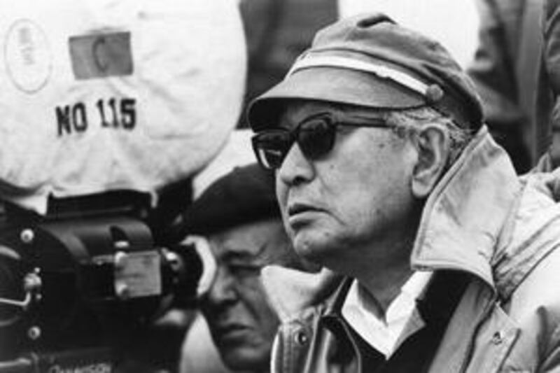 Akira Kurosawa behind the camera during the filming of Kagemusha.