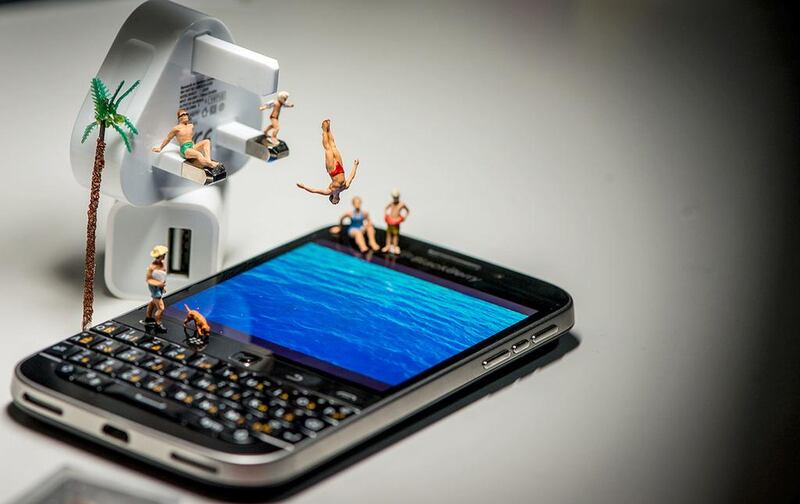 A summer’s day scene set around a BlackBerry screensaver. Courtesy Omar Maree Humaid