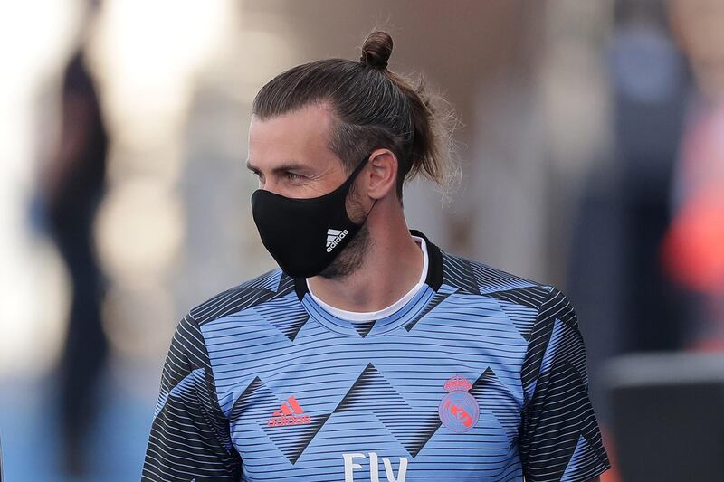 Gareth Bale  walks to the bench during the Liga match. Getty