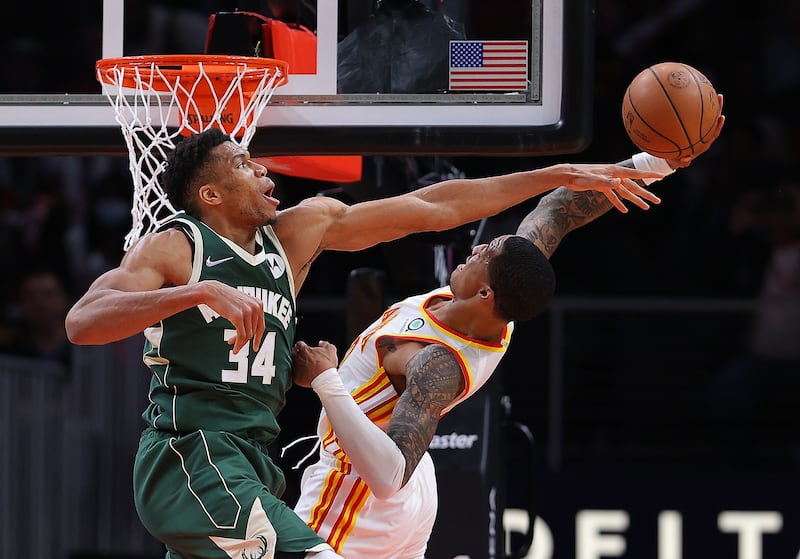Giannis Antetokounmpo, left is the reigning NBA Finals MVP after leading the Milwaukee Bucks to the championship last season. Getty Images