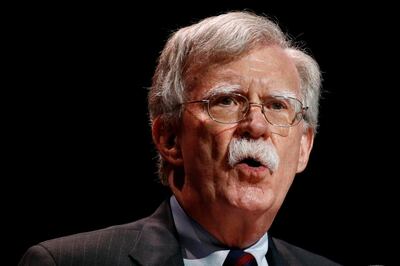 FILE - In this July 8, 2019, file photo, national security adviser John Bolton speaks at the Christians United for Israel's annual summit, in Washington. In the worldâ€™s hot spots from Iran to North Korea, and even among allies, some see opportunity in President Donald Trumpâ€™s firing of his national security adviser, Bolton. (AP Photo/Patrick Semansky, File)