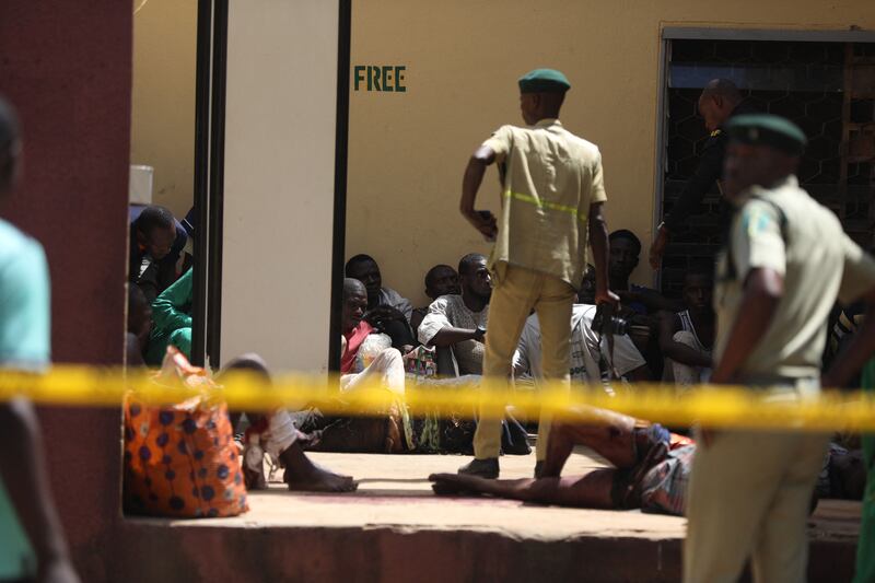 Recaptured inmates are seen inside the Kuje prison. AFP