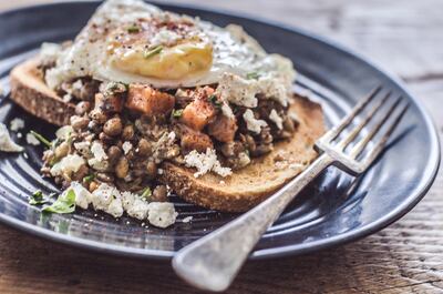 Lentils on toast. Courtesy Scott Price