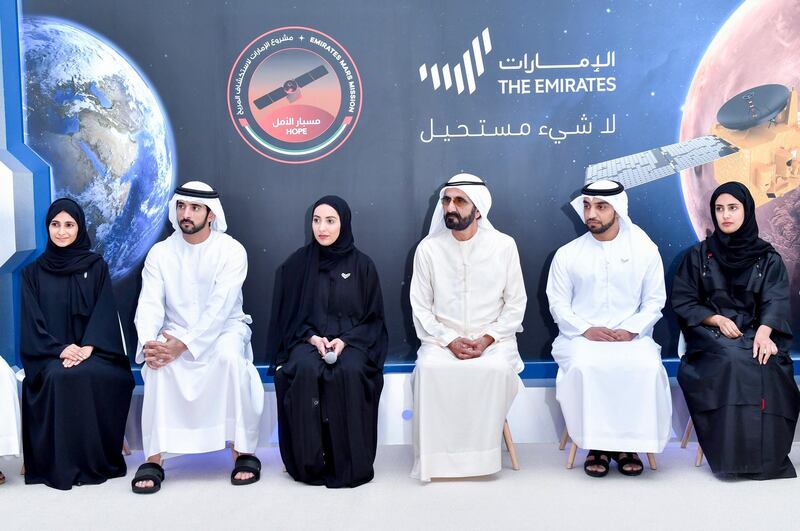 Sheikh Mohammed was briefed by the Hope Probe team at the Mohammed bin Rashid Space Centre headquarters about the final technical and logistical preparations and testing procedures ahead of the Hope Probe’s launch in July. Wam