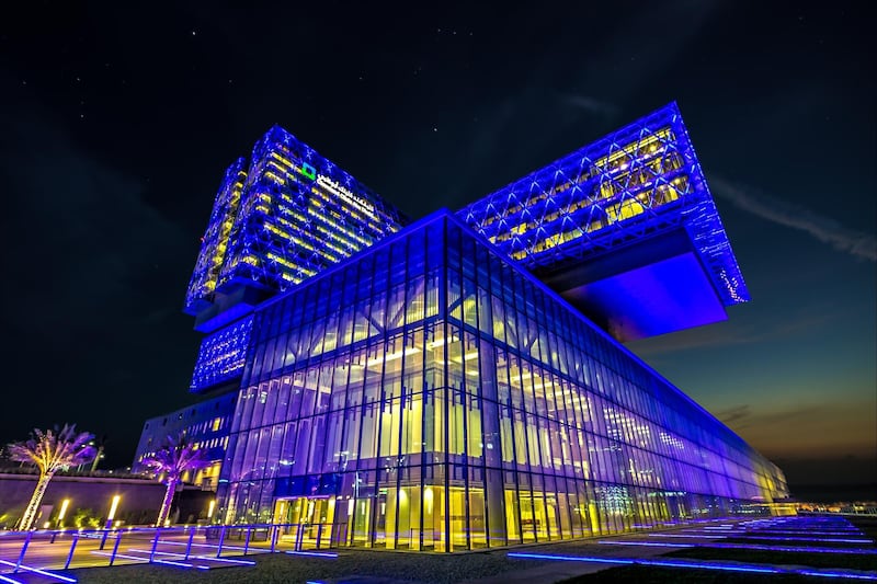 A handout photo of the Cleveland Clinic Abu Dhabi illuminated with colours of the French flag in solidarity with the victims of the attack in Nice. (Courtesy: General Secretariat of Executive Council) *** Local Caption ***  CCAD_Ex-20.jpg