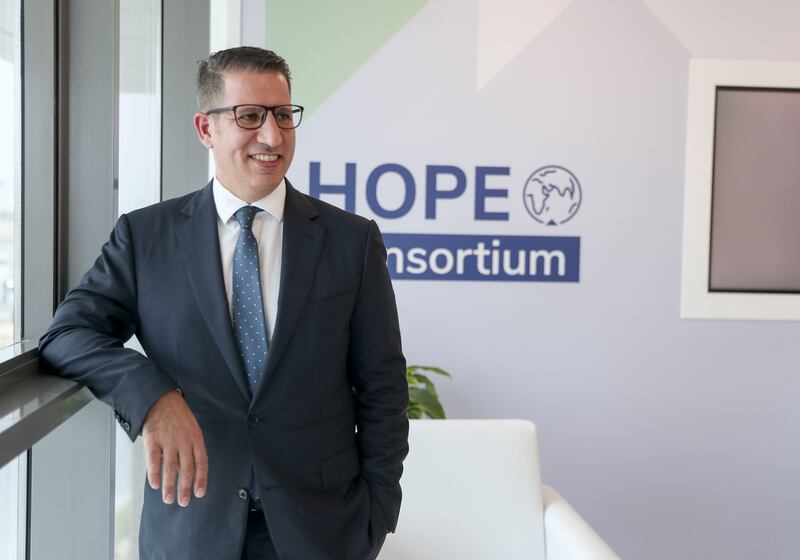 Dr Omar Najim, executive director at the Department of Health, at the Hope Consortium centre in Abu Dhabi.