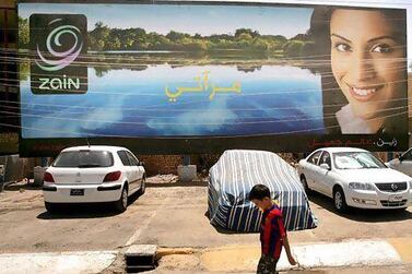 A Zain billboard in Baghdad. The provider has had its contract extension overturned. Wathiq Khuzaie / Getty Images