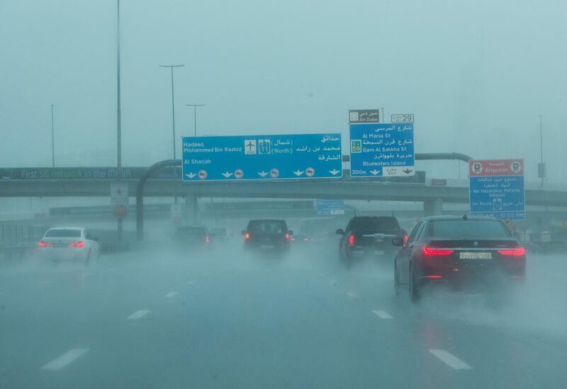 DUBAI, UNITED ARAB EMIRATES - Rain hits  Dubai today at Ibn Batuta Mall.  Leslie Pableo for The National 