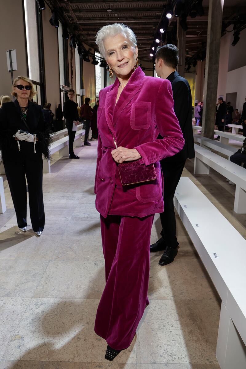 Maye Musk at the Elie Saab show. AP