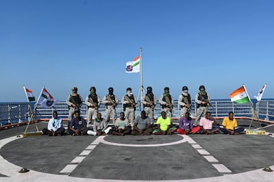 India detained dozens of pirates from the Indian Ocean region. Photo: Indian Navy