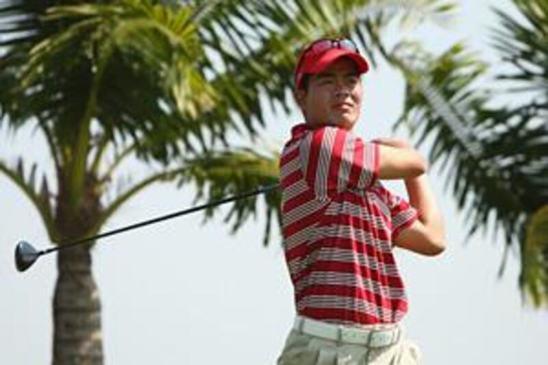 Liang Wen-Chong of China plays a shot during The Royal Trophy at the Amata Spring Country Club.