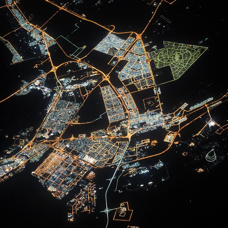 Nasa astronaut Jessica Meir shared this image of Abu Dhabi two months after Emirati astronaut Hazza Al Mansouri returned to Earth from the space station. Jessica Meir Twitter