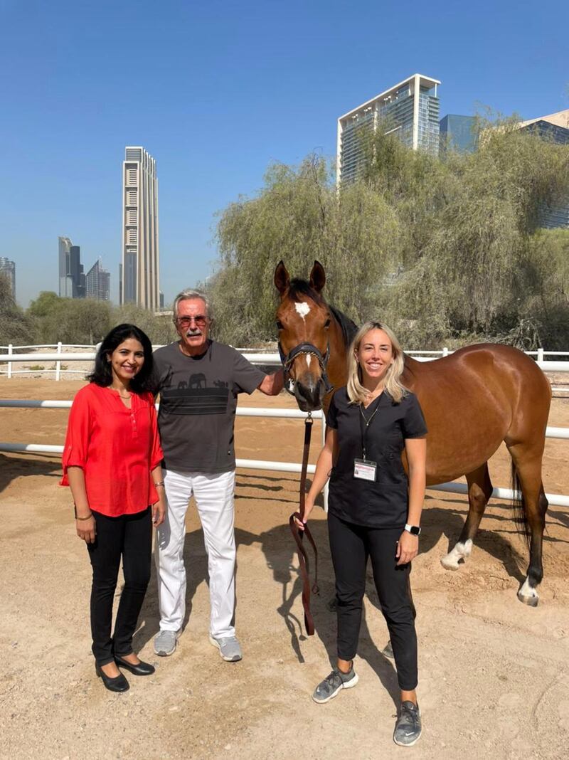 From left: Dr Sunitha Joseph, Dr Ulrich Wernery and Dr Marina Caveney who developed the African horse sickness vaccine. Courtesy: Central Veterinary Research Laboratory