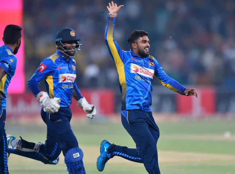 Wanindu Hasaranga de Silva: The 22-year-old leg spinner bagged three wickets from four balls after his first delivery was hit for a six by Ahmed Shehzad. He returned with a career best 3-38. AFP