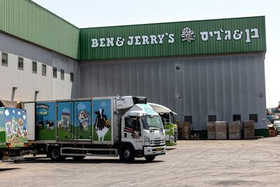 The Ben & Jerry's ice cream factory in the Be'er Tuvia Industrial area in Israel. AP