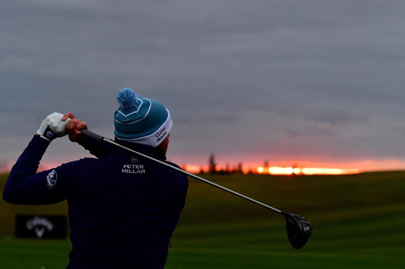 English golfer Lee Westwood warms up on the driving range ahead of Round 1 of the Scottish Championship at Fairmont St Andrews in Scotland on Thursday, October 15. Getty