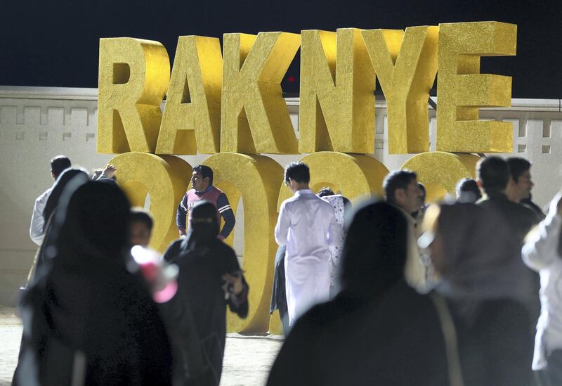 Ras Al Khaimah, United Arab Emirates - Reporter: N/A: People arrive at the beach as Ras Al Khaimah puts on a record-breaking fireworks display on New Year's Eve. Tuesday, December 31st, 2019. Al Hamra, Ras Al Khaimah. Chris Whiteoak / The National