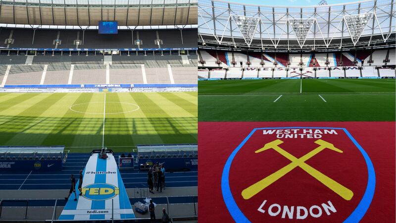 BERLIN, GERMANY - AUGUST 25: BERLIN, GERMANY - AUGUST 25: A general view of the Olympiastadion before the Bundesliga match between Hertha BSC against VfL Wolfsburg at Olympiastadion on August 25, 2019 in Berlin, Germany. (Photo by City-Press via Getty Images)
LONDON, ENGLAND - SEPTEMBER 19:  A general view inside the stadium prior to the Carabao Cup Third Round match between West Ham United and Bolton Wanderers at The London Stadium on September 19, 2017 in London, England.  (Photo by Dan Mullan/Getty Images)