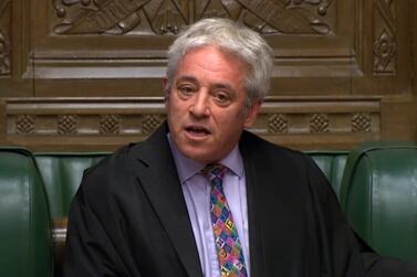 Speaker of the House of Commons John Bercow respond to MPs on his decision on a meaningful vote at the House of Commons. EPA