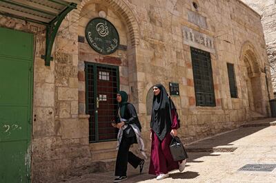 The Khalidi Library is in the walled Old City, near an entrance to Al Aqsa Mosque. AFP 