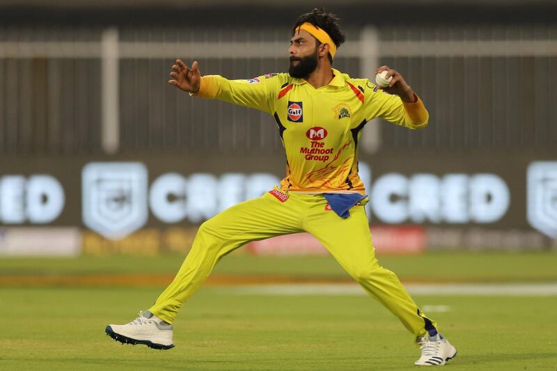Ravindra Jadeja of Chennai Superkings in action during match 4 of season 13 of the Dream 11 Indian Premier League (IPL) between Rajasthan Royals and Chennai Super Kings held at the Sharjah Cricket Stadium, Sharjah in the United Arab Emirates on the 22nd September 2020.
Photo by: Deepak Malik  / Sportzpics for BCCI