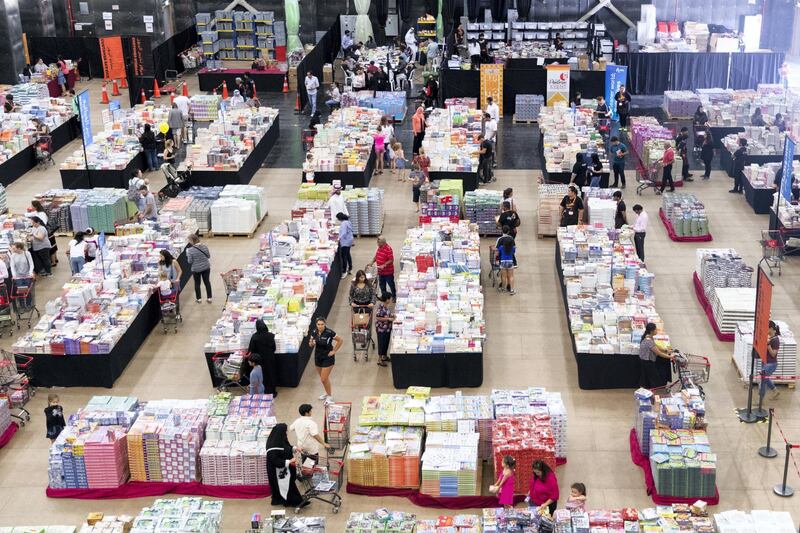 DUBAI, UNITED ARAB EMIRATES - OCTOBER 18, 2018. 

Shopper browse the books at Big Bad Wolf.

The Big Bad Wolf Sale Dubai has over 3 million brand new, English and Arabic books across all genres, from fiction, non-fiction to children's books, offered at 50%-80% discounts.


(Photo by Reem Mohammed/The National)

Reporter: ANAM RIZVI
Section:  NA