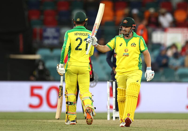 Australia captain Aaron Finch hit another fifty against India on Wednesday. Getty
