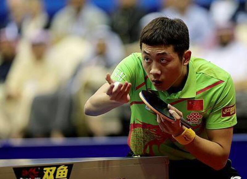 Xu Xin of China shown during the 2014 ITTF World Tour Grand Finals in Dubai. Satish Kumar / The National