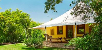 A private luxury tent at The Oberoi Vanyavilas Wildlife Resort, India. Courtesy The Oberoi 