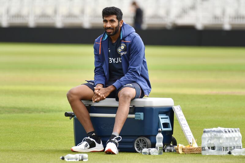 India's Jasprit Bumrah during training ahead of the five-match Test series.