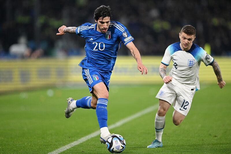 Sandro Tonali (Jorginho, 69) - 6. Denied by a Stones block in the 75th minute. Added an extra body to the Azzurri midfield to help the dominate the game in the second half. Getty Images
