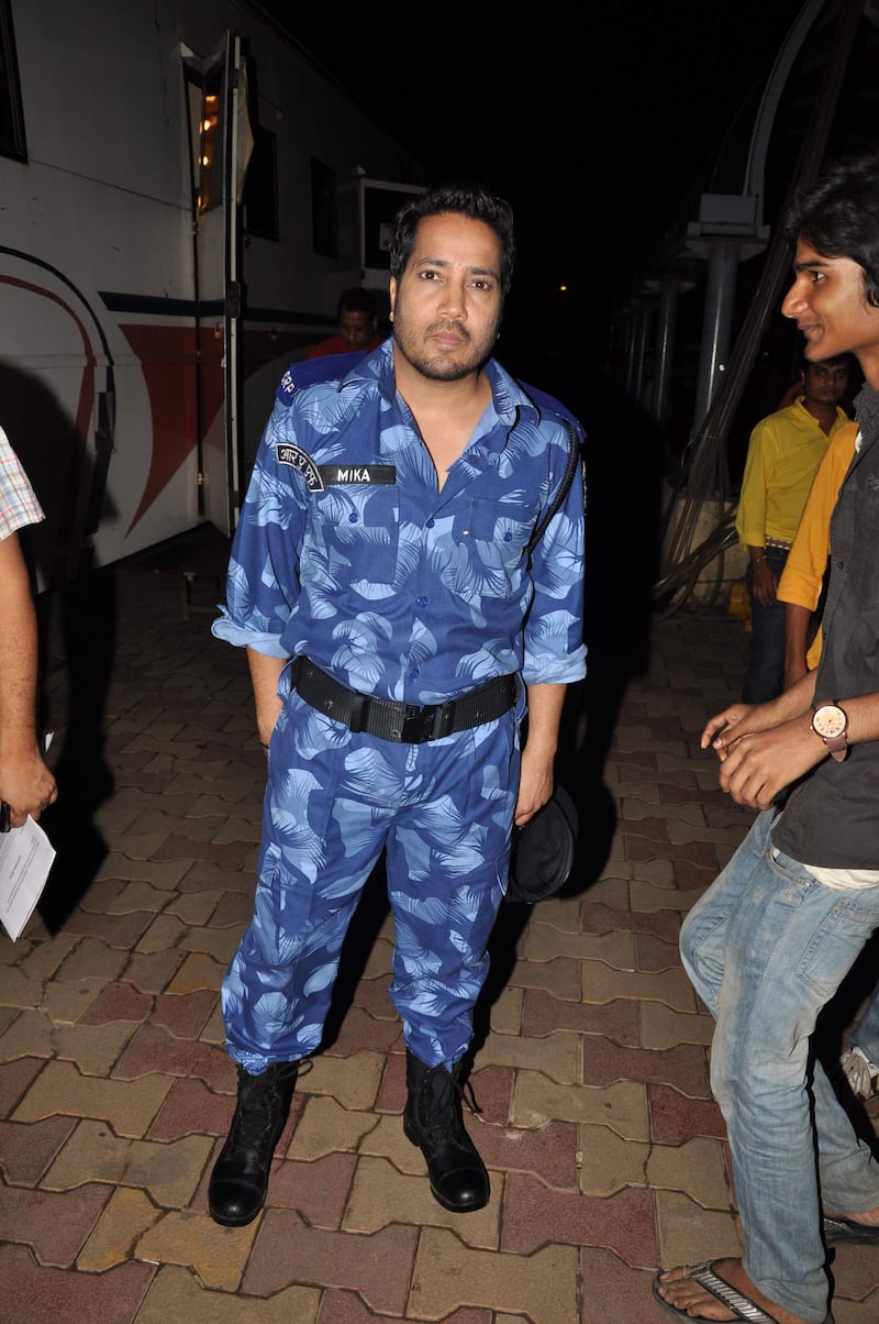 Bollywood singer Mika Singh shoots for Azadi for Life OK at Filmalaya, Mumbai. (Photo: IANS)