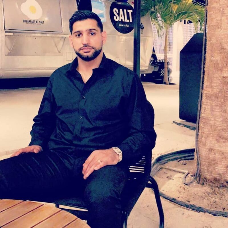 Amir Khan at popular Dubai burger truck Salt at Kite Beach in September 2020. Instagram / Amir Khan