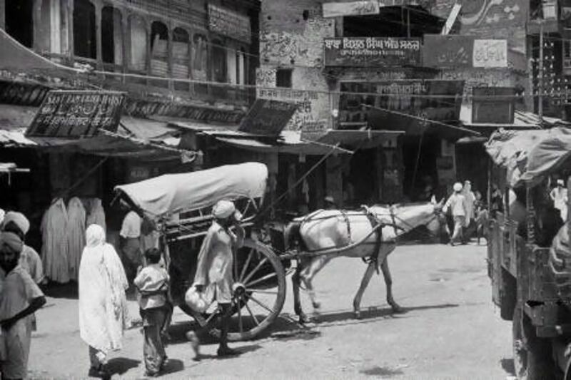 A street scene of Lahore in 1946, months before Partition. Margaret Bourke-White / Time & Life Pictures / Getty Images