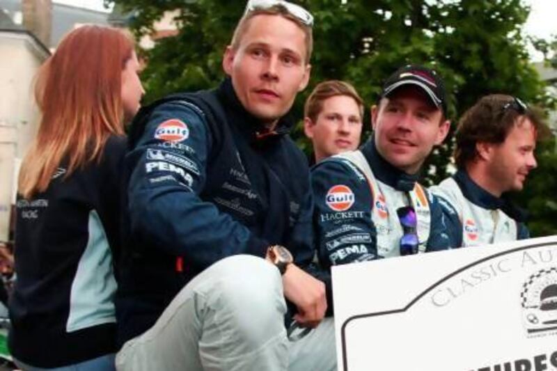 The Danish driver Allan Simonsen, foreground, on the eve of the 24 Hours of Le Mans last Friday. He lost his life in a crash during the race. Michel Spingler / AP Photo