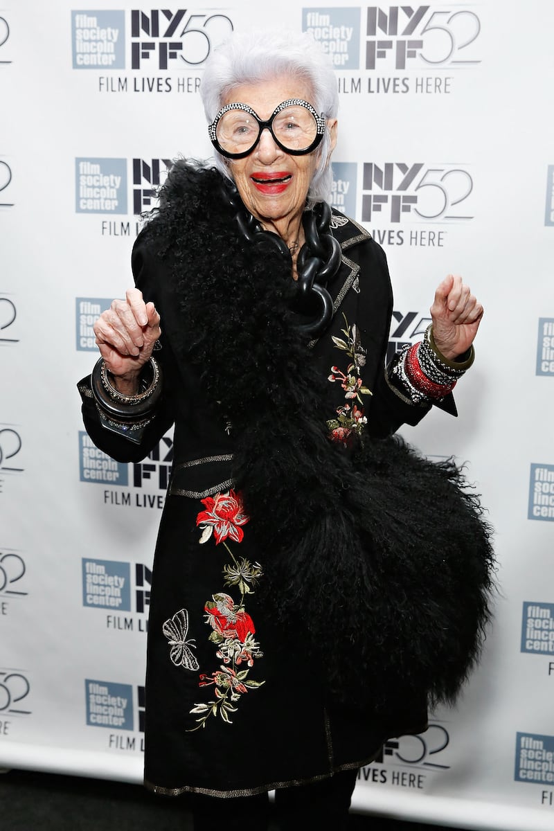 Iris Apfel at the 52nd New York Film Festival, October 2014. AFP