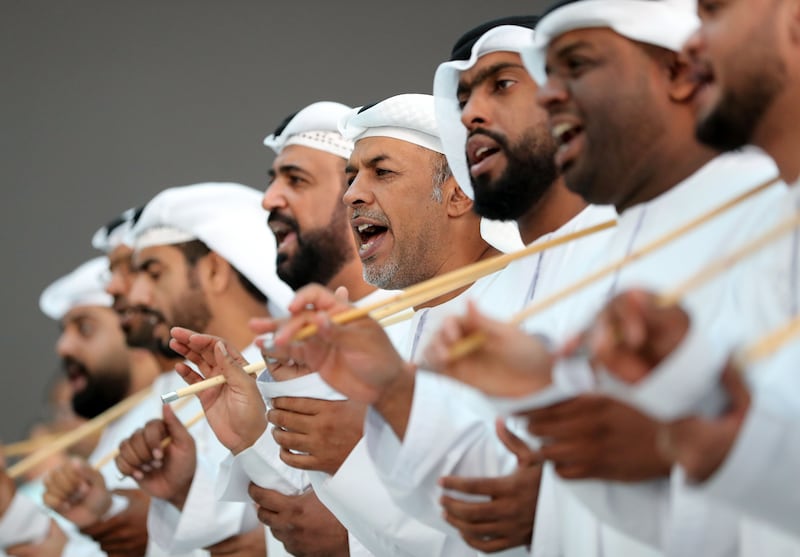 Culture Summit Abu Dhabi began with an Al Ayyala performance at Manarat Al Saadiyat. Chris Whiteoak / The National