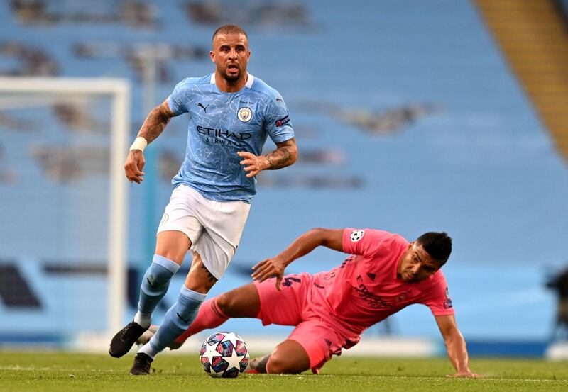 Kyle Walker – 8, Blazed high and wide after one eye-catching maraud upfield in the first phase, and had another shot pawed away by Courtois in the second. Excellent in defence. PA