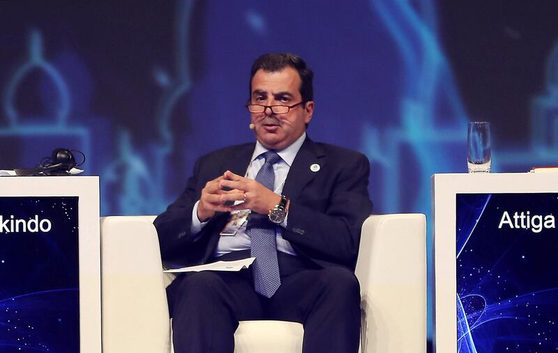 ABU DHABI ,  UNITED ARAB EMIRATES , SEPTEMBER 10 – 2019 :-  Dr. Ahmed Ali Attiga,  Chief Executive Officer,  Arab Petroleum Investments Corporation speaking during the session ‘The business outlook for oil’ at the World Energy Congress held at ADNEC in Abu Dhabi. ( Pawan Singh / The National ) For Business. Story by Jennifer