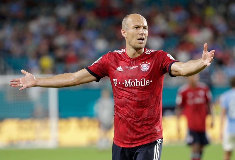 Bayern Munich's Arjen Robben reacts. AP Photo