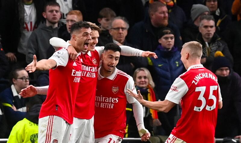 Tottenham 0 Arsenal 2 (Lloris og 14', Odegaard 36'): Two first-half goals - courtesy of Hugo Lloris' own goal and Martin Odegaard's fine finish - helped Arsenal strengthen their grip at the top of the table. The Gunners are now eight points clear of second-placed Manchester City, while Spurs stay fifth. "It felt amazing," said Odegaard. "We remembered what happened here last time and we wanted to play a better game and show a different side to us. We enjoyed the game."