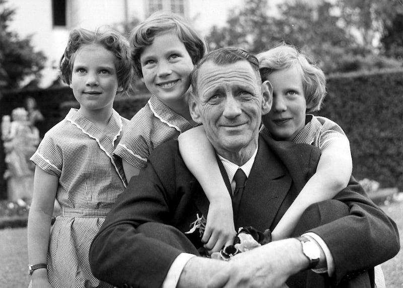 King Frederik with his three daughters, Princess Anne-Marie, Princess Benedikte and Princess Margrethe, in 1949. EPA